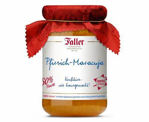 Faller Marmeladen Pfirsisch - Maracuja Konfitüre