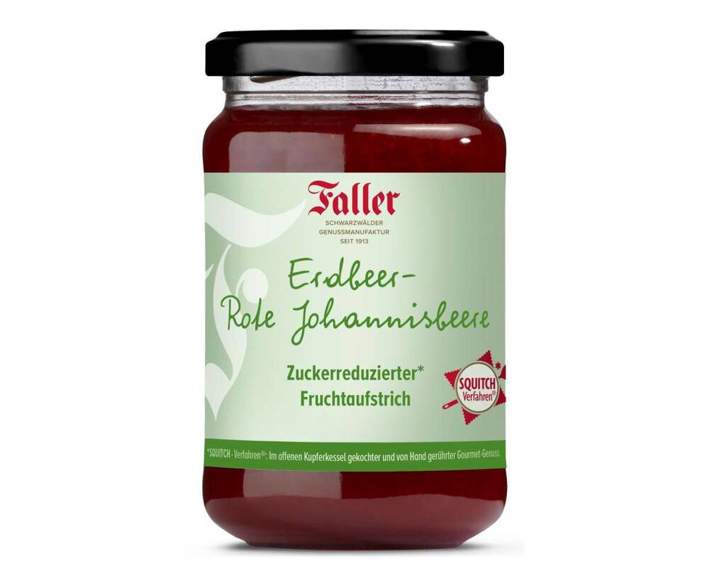 Faller Marmeladen Erdbeer - Rote Johannisbeer Fruchtaufstrich (Zuckerreduziert)